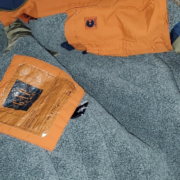 Gap jacket boys size large ( 10 ) orange grey green blue zippered pockets - Picture 13 of 16